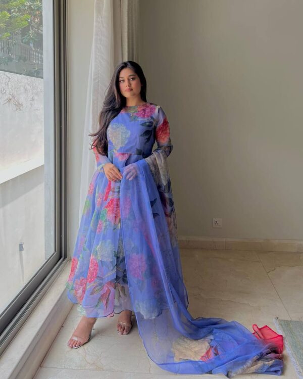 Printed anarkali gown