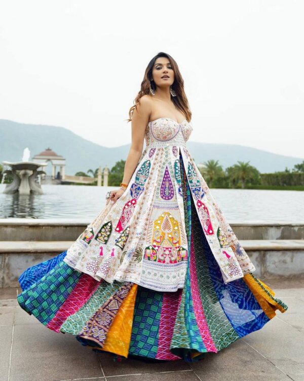 Designer printed indowestern